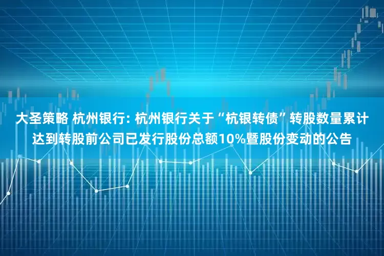 大圣策略 杭州银行: 杭州银行关于“杭银转债”转股数量累计达到转股前公司已发行股份总额10%暨股份变动的公告